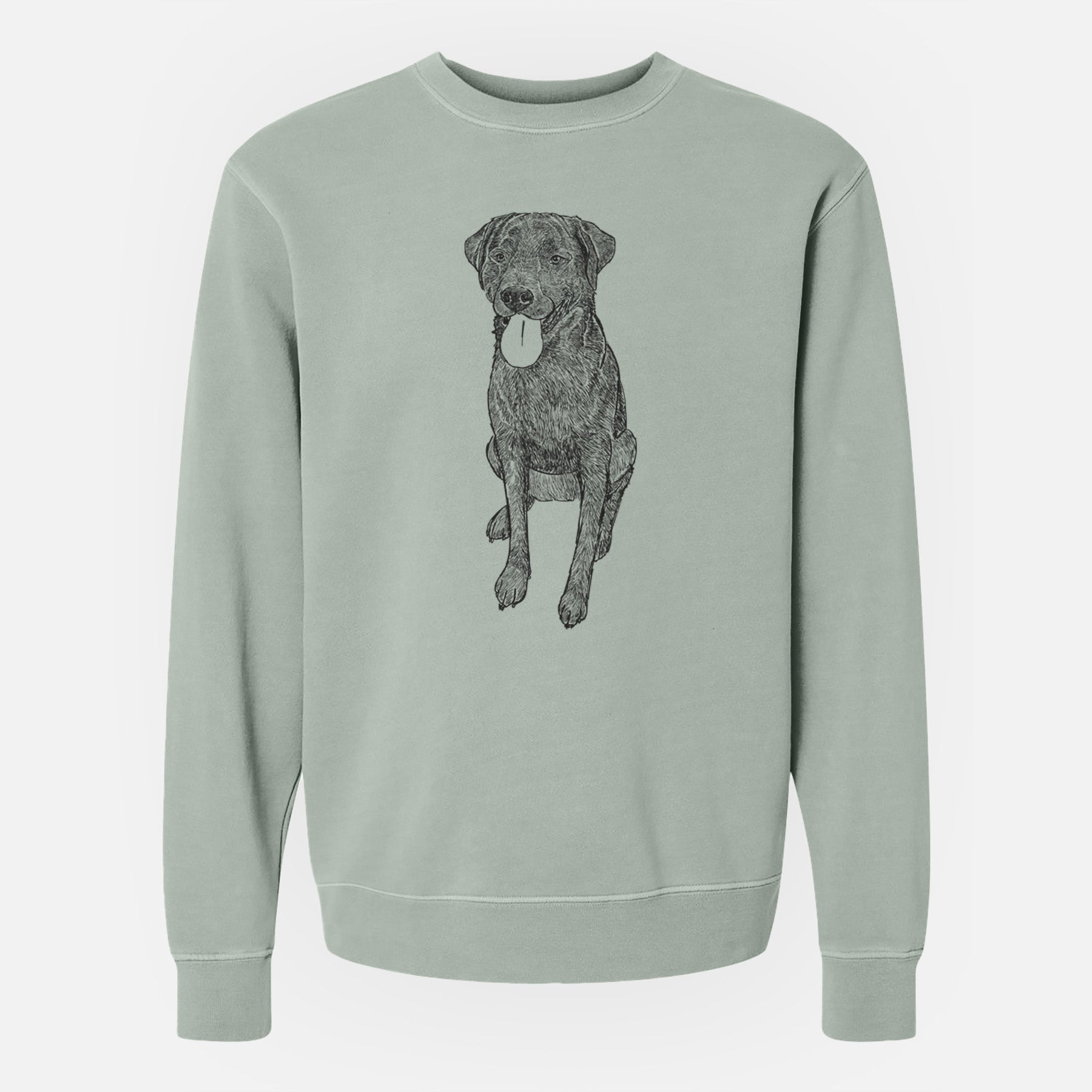 Doodled Duffy the Rottweiler Labrador Mix - Unisex Pigment Dyed Crew Sweatshirt