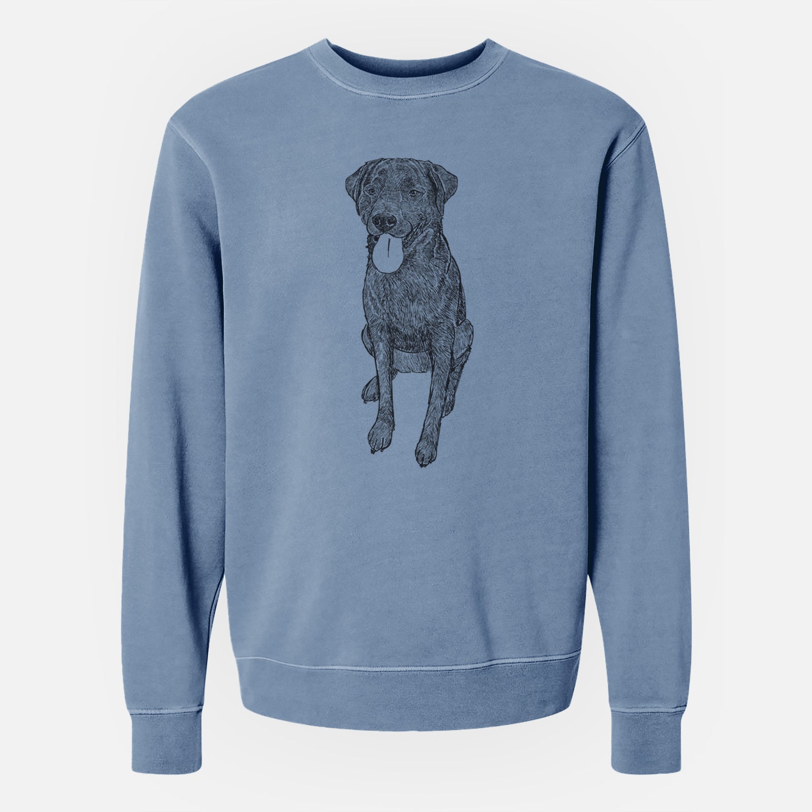 Doodled Duffy the Rottweiler Labrador Mix - Unisex Pigment Dyed Crew Sweatshirt