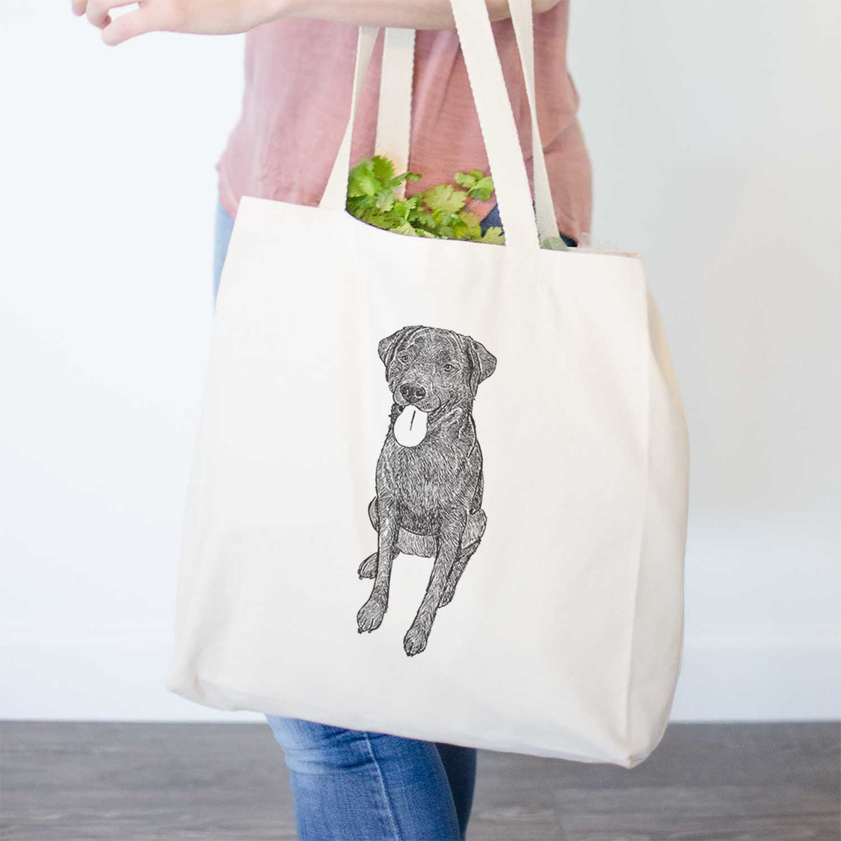 Doodled Duffy the Rottweiler Labrador Mix - Tote Bag