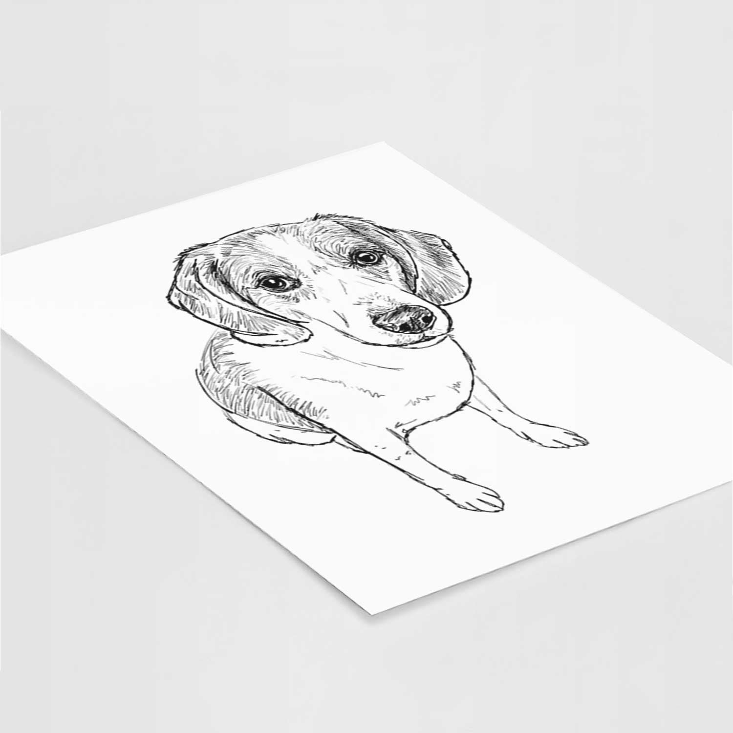 Doodled Duke the Beagle Walker Hound Mix Art Print