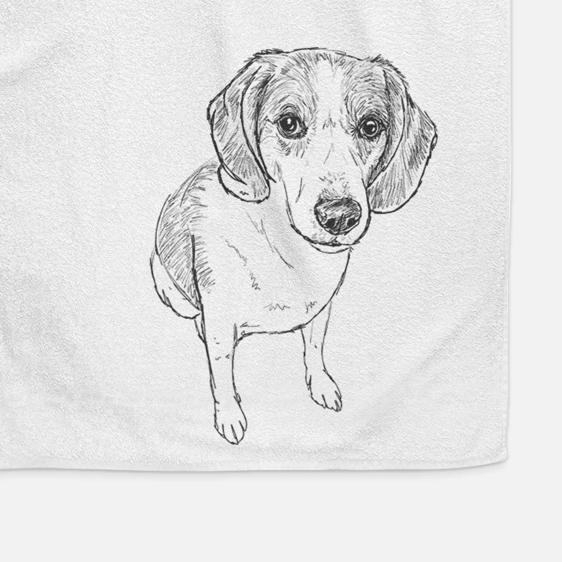 Doodled  the Beagle Walker Hound Mix Decorative Hand Towel