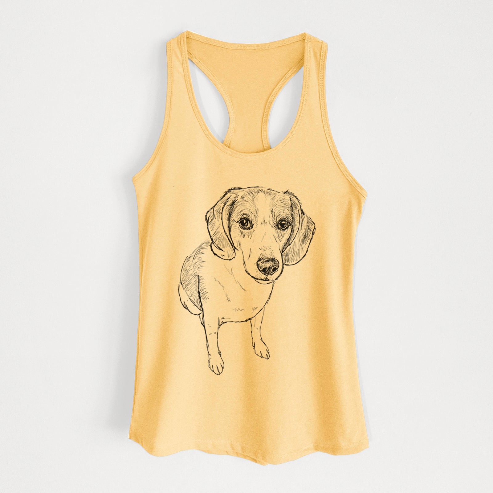 Doodled  the Beagle Walker Hound Mix - Women's Racerback Tanktop