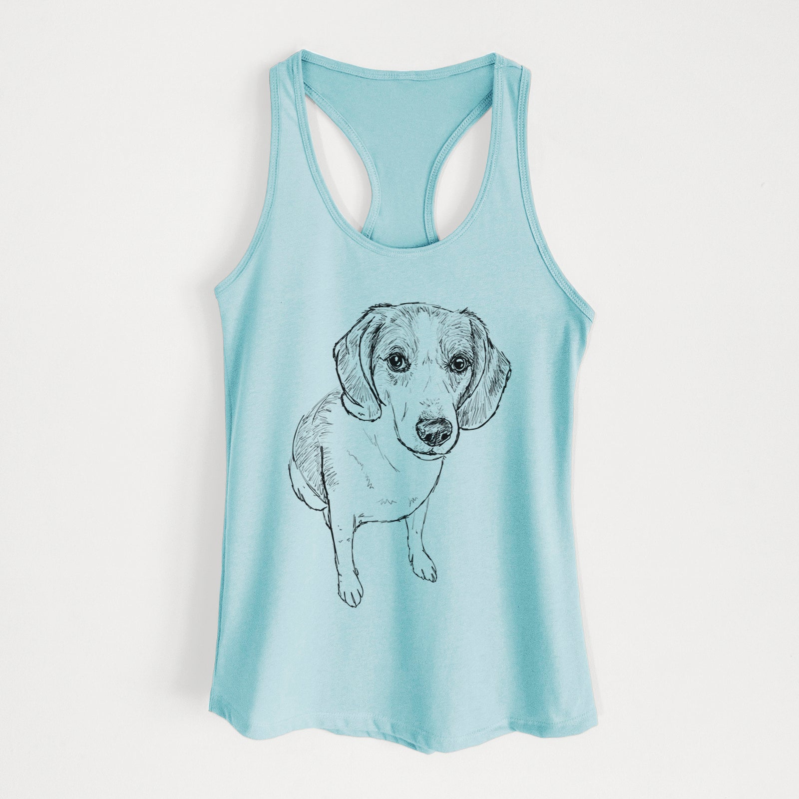 Doodled  the Beagle Walker Hound Mix - Women's Racerback Tanktop