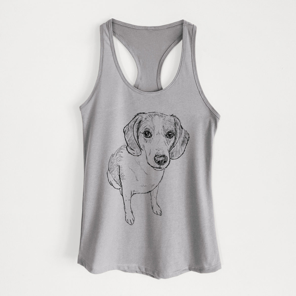 Doodled  the Beagle Walker Hound Mix - Women's Racerback Tanktop