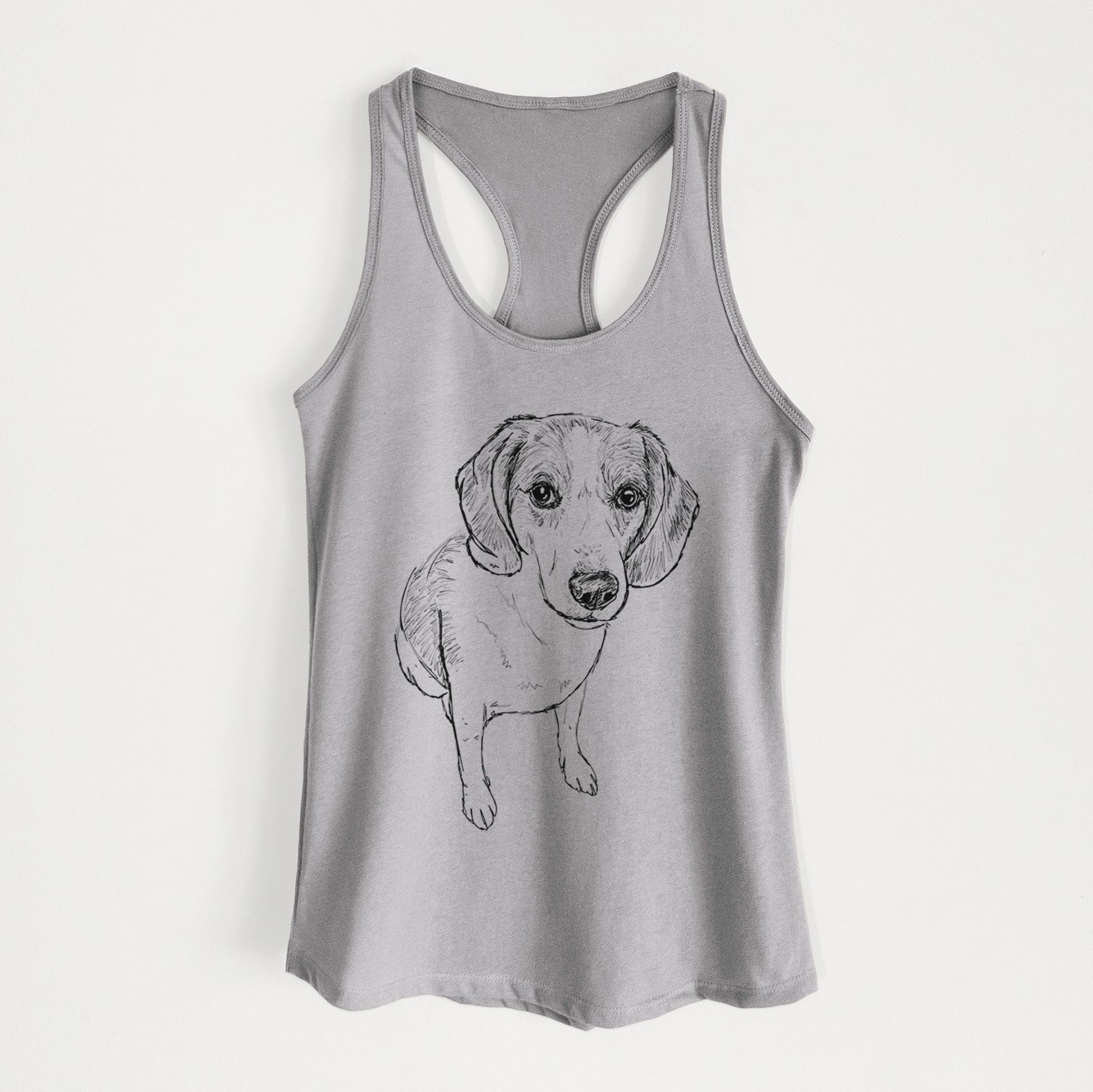 Doodled  the Beagle Walker Hound Mix - Women's Racerback Tanktop