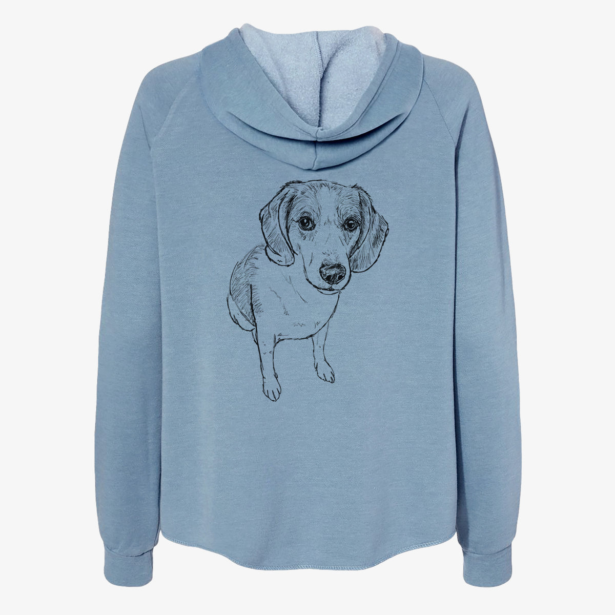 Doodled  the Beagle Walker Hound Mix - Women's Cali Wave Zip-Up Sweatshirt