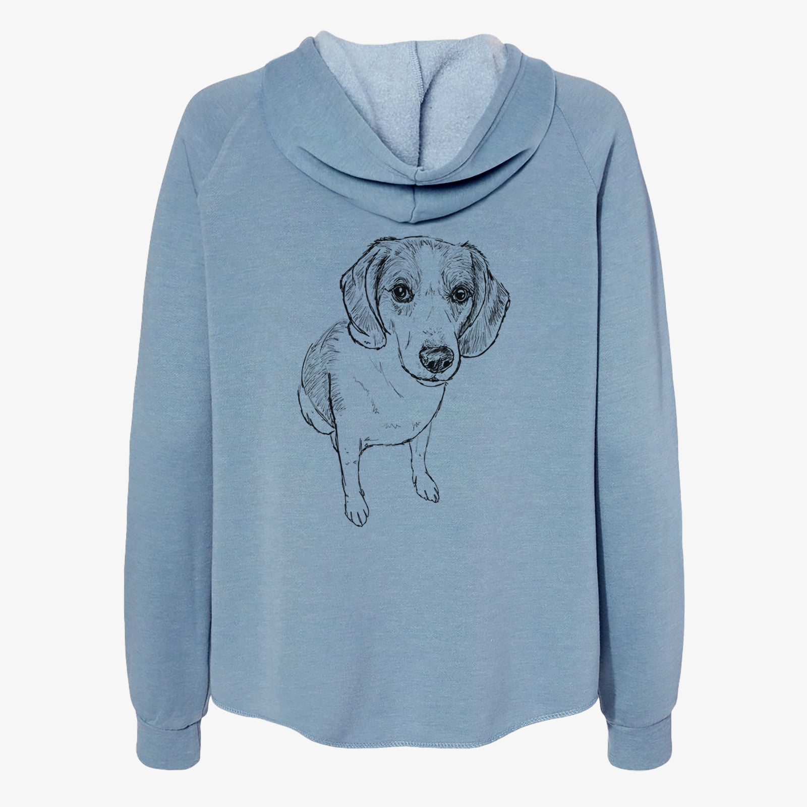 Doodled  the Beagle Walker Hound Mix - Women's Cali Wave Zip-Up Sweatshirt