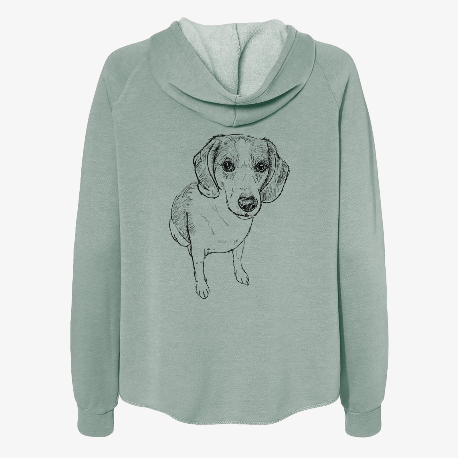 Doodled  the Beagle Walker Hound Mix - Women's Cali Wave Zip-Up Sweatshirt