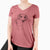 Doodled Duke the Beagle Walker Hound Mix - Women's V-neck Shirt