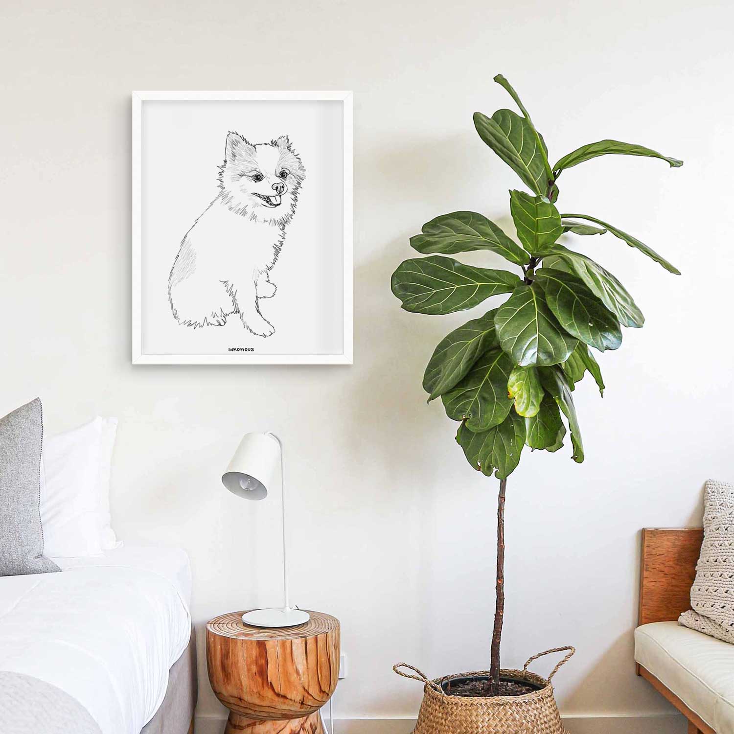 Doodled Edison the Pomeranian Art Print