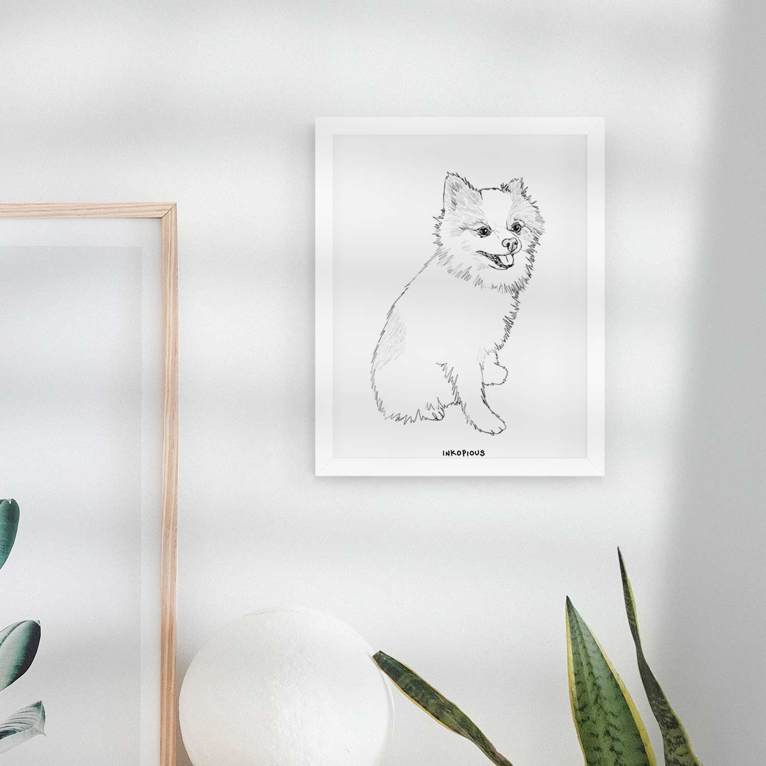 Doodled Edison the Pomeranian Art Print