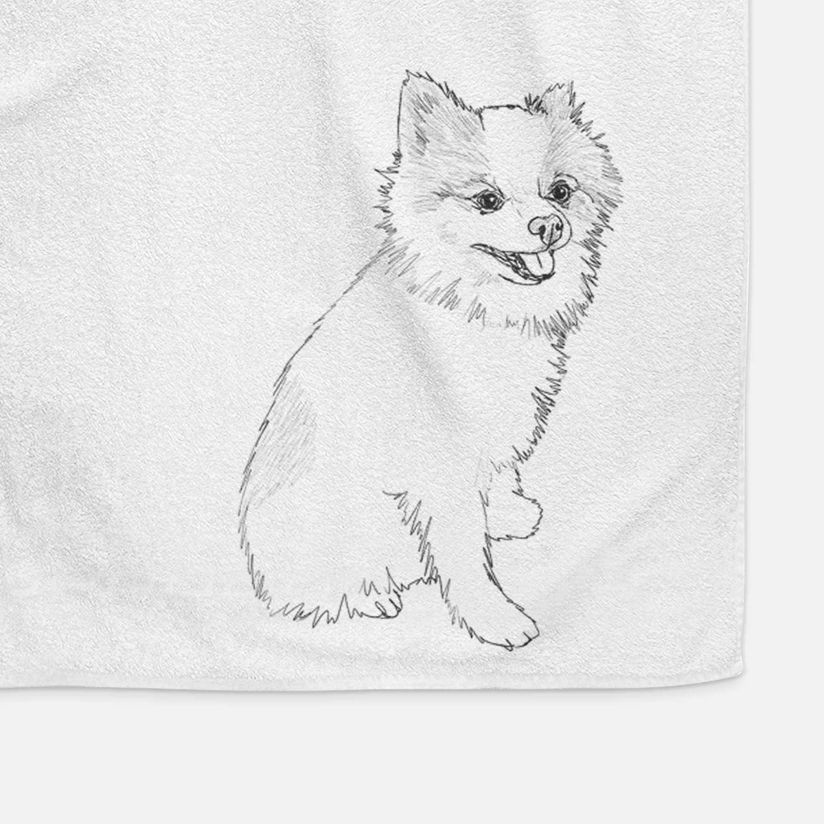 Doodled Edison the Pomeranian Decorative Hand Towel