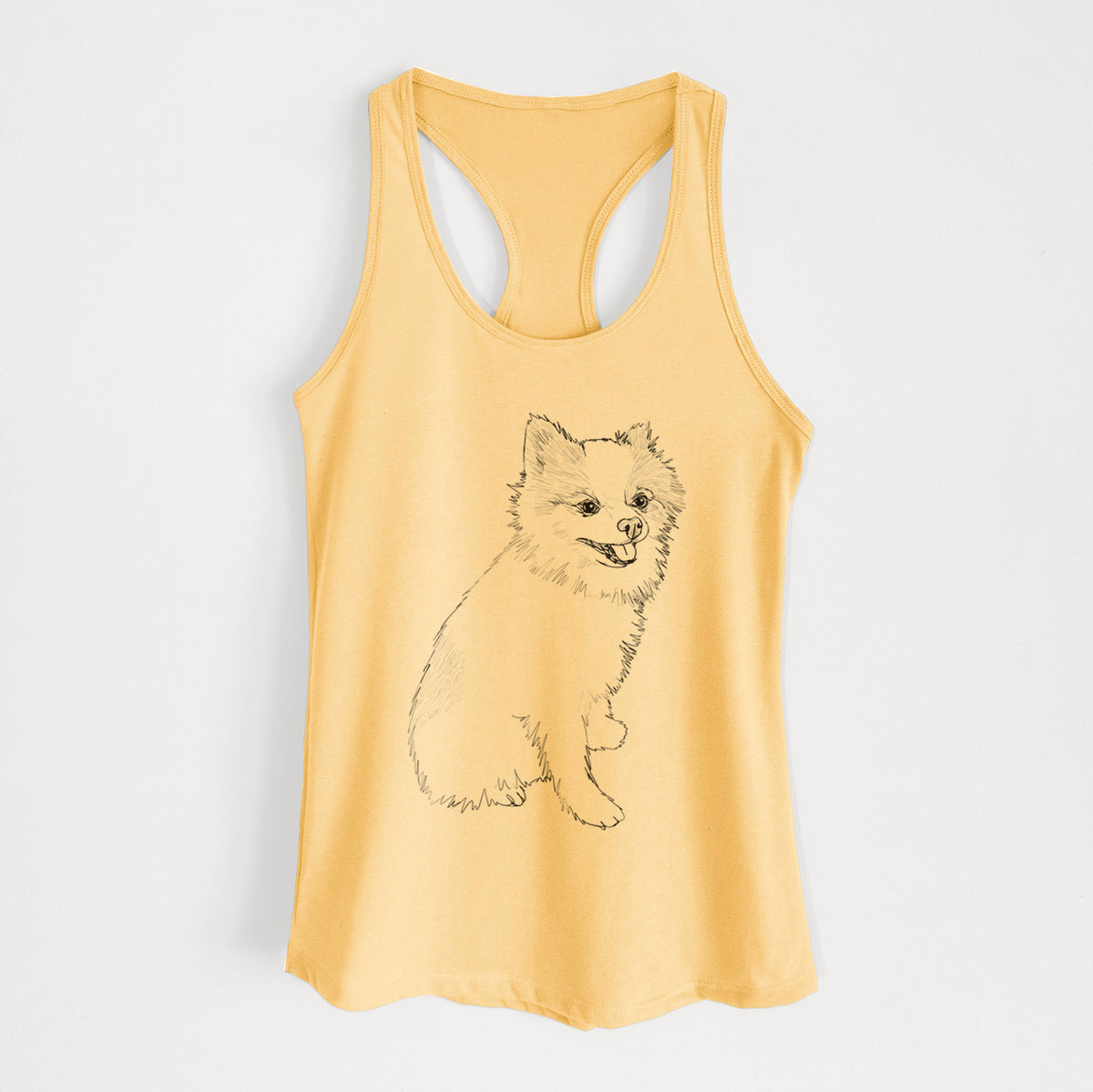 Doodled Edison the Pomeranian - Women's Racerback Tanktop
