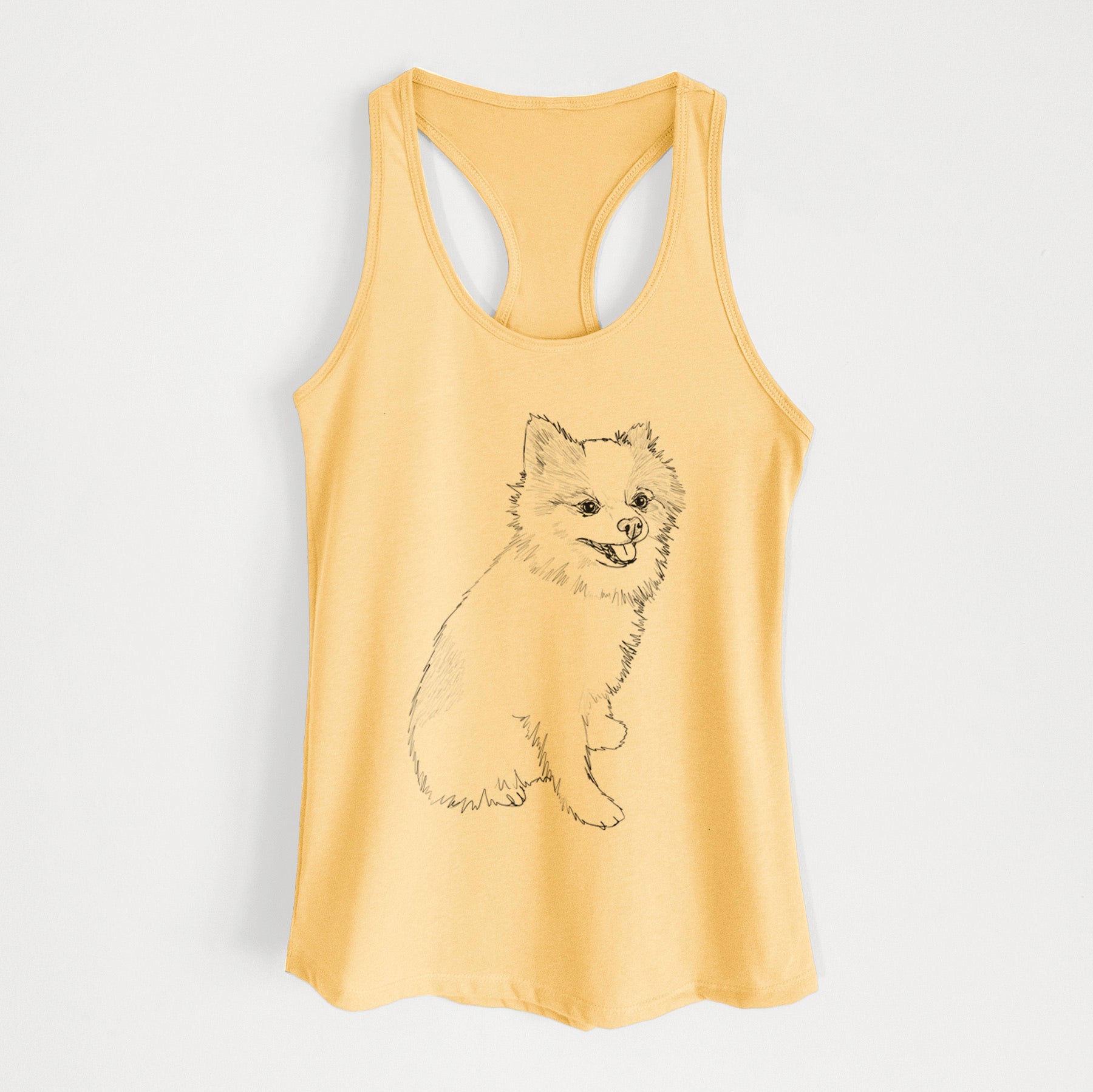 Doodled Edison the Pomeranian - Women's Racerback Tanktop