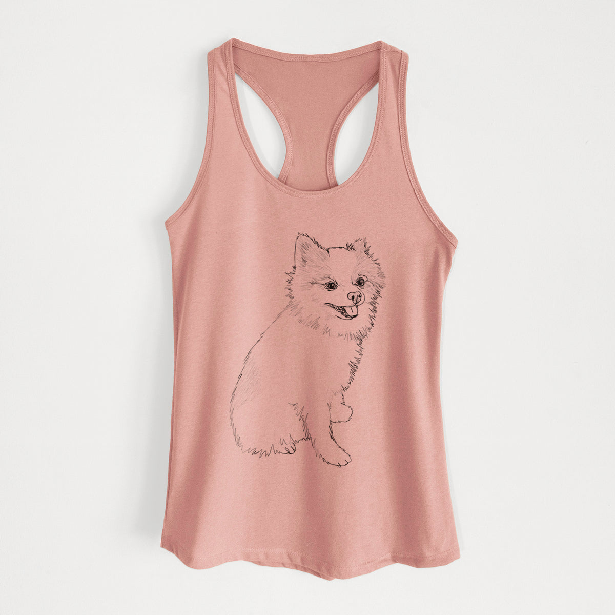 Doodled Edison the Pomeranian - Women's Racerback Tanktop
