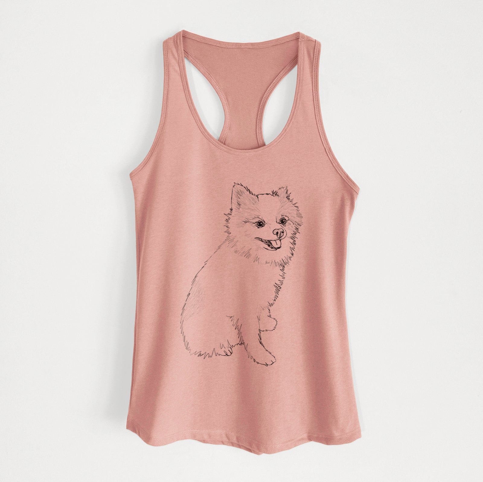 Doodled Edison the Pomeranian - Women's Racerback Tanktop
