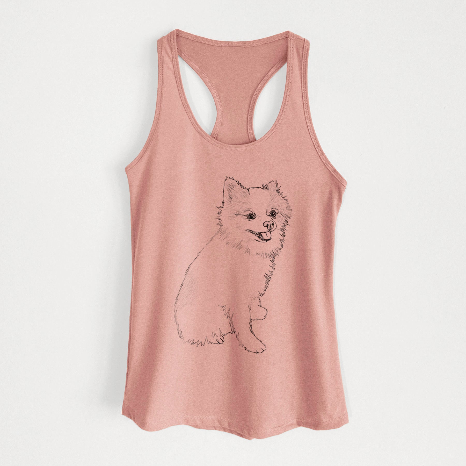 Doodled Edison the Pomeranian - Women's Racerback Tanktop