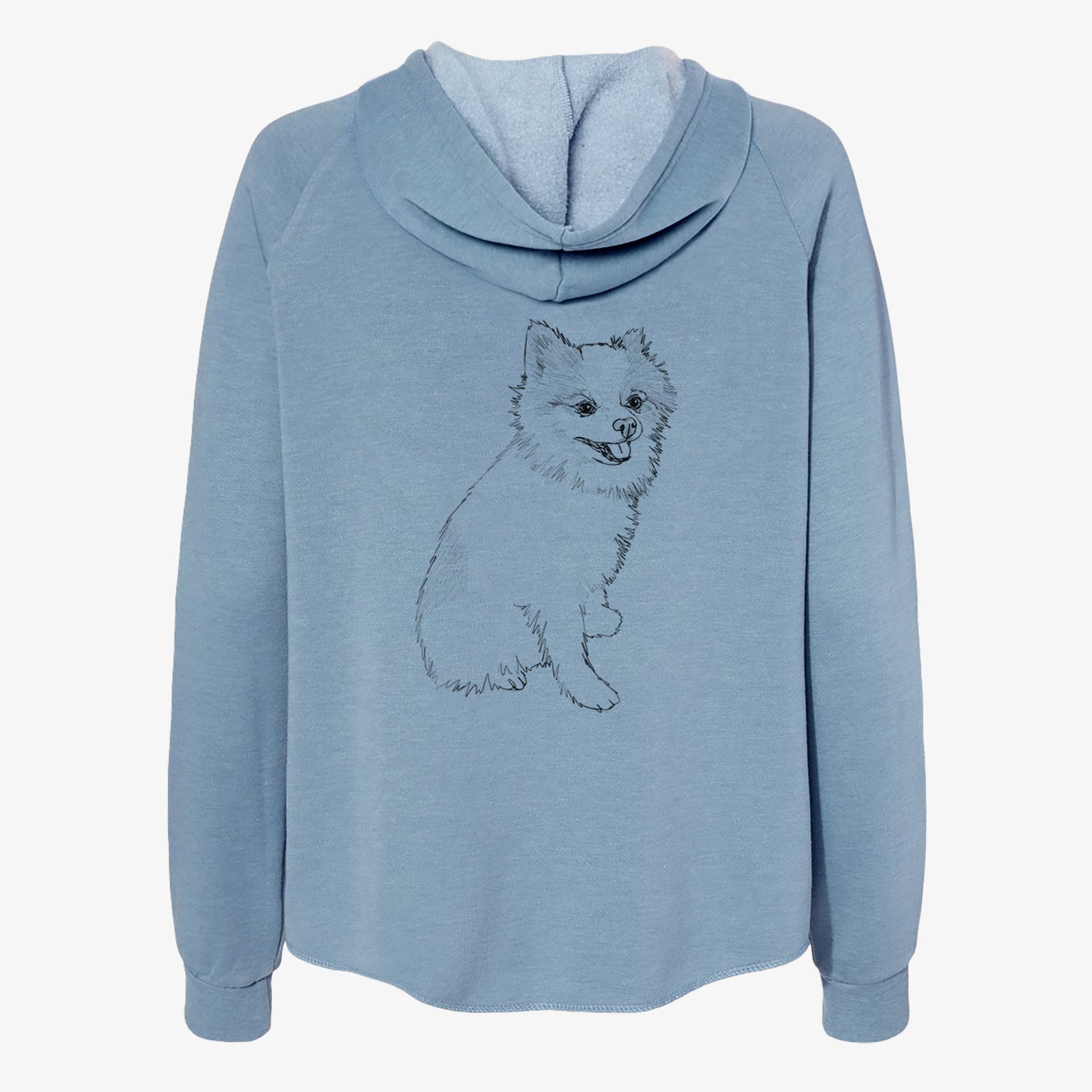 Doodled Edison the Pomeranian - Women's Cali Wave Zip-Up Sweatshirt