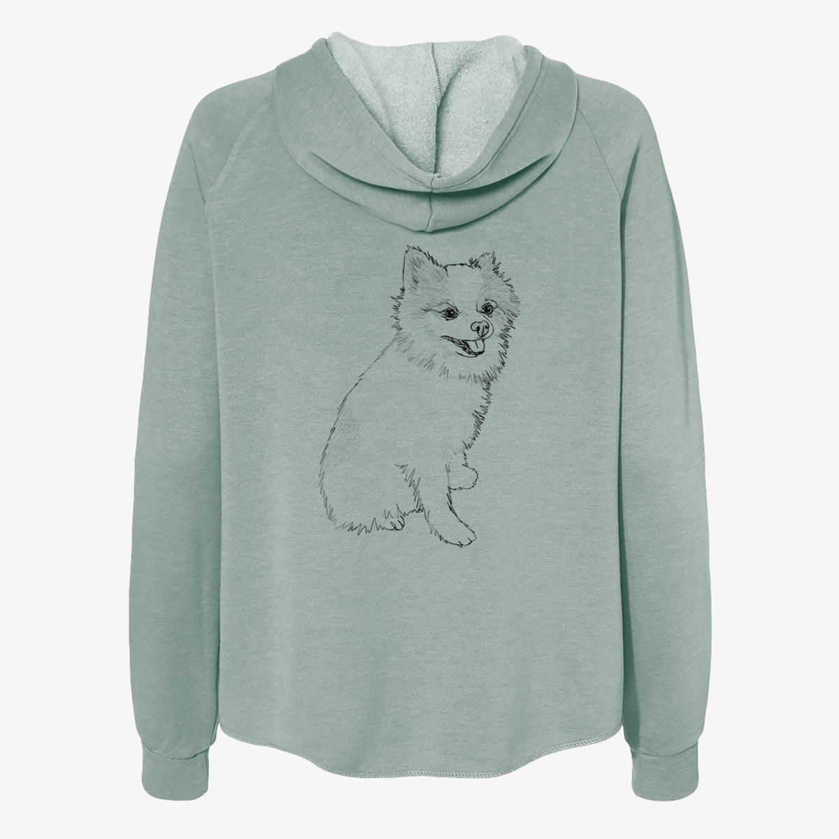 Doodled Edison the Pomeranian - Women's Cali Wave Zip-Up Sweatshirt