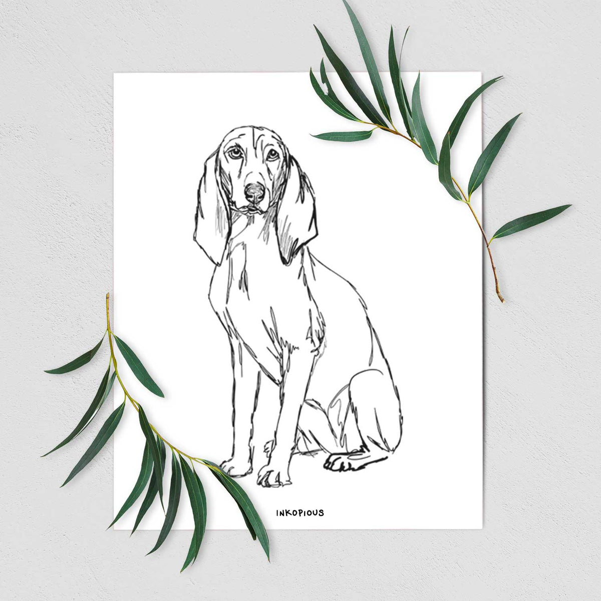 Doodled Eleanor the Italian Segugio Art Print