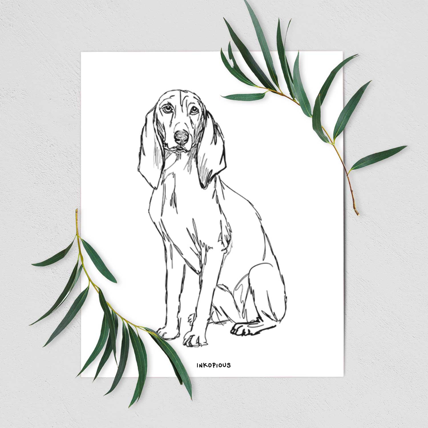 Doodled Eleanor the Italian Segugio Art Print