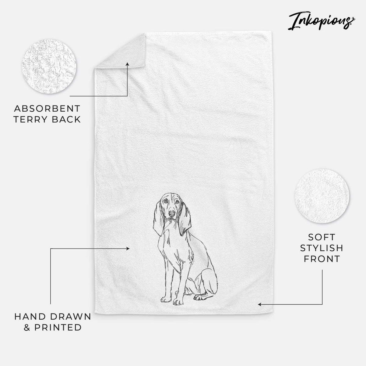 Doodled Eleanor the Italian Segugio Decorative Hand Towel