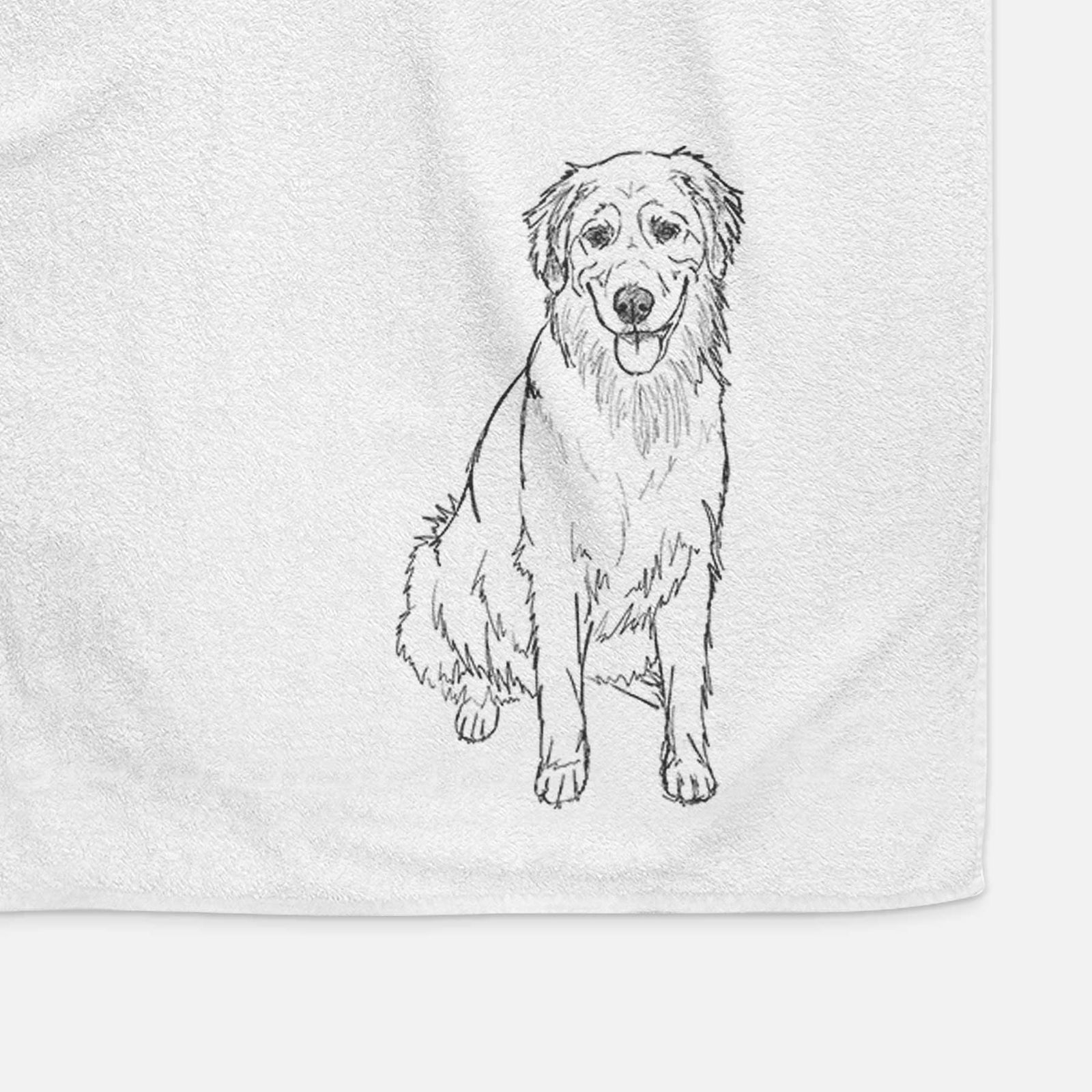 Doodled Ella the Golden Retriever Decorative Hand Towel
