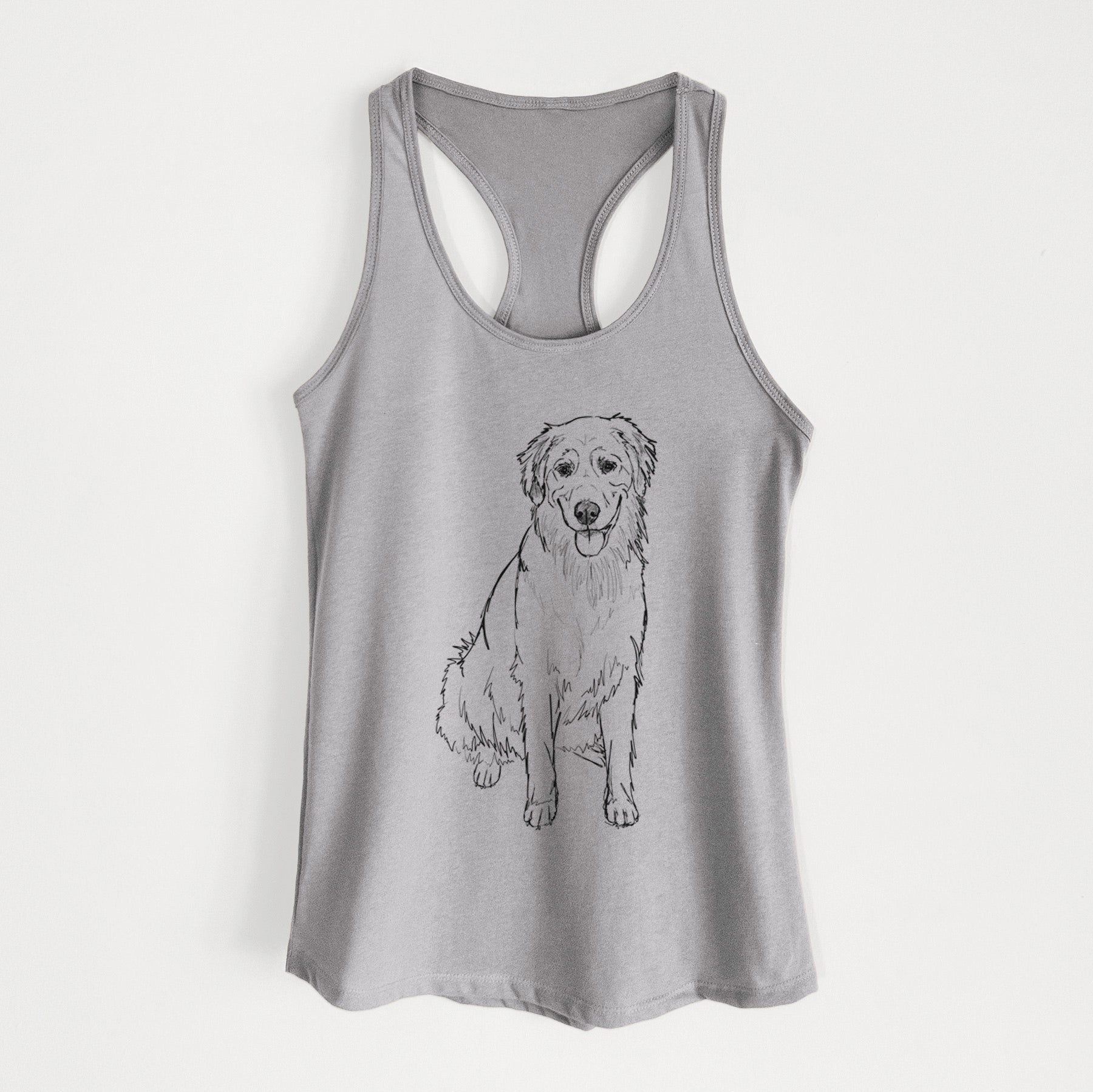 Doodled Ella the Golden Retriever - Women's Racerback Tanktop