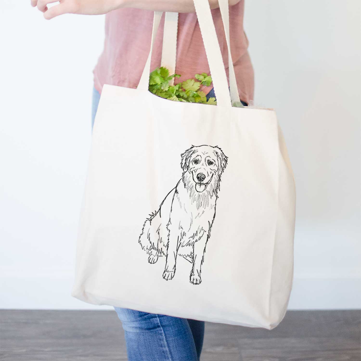 Doodled Ella the Golden Retriever - Tote Bag