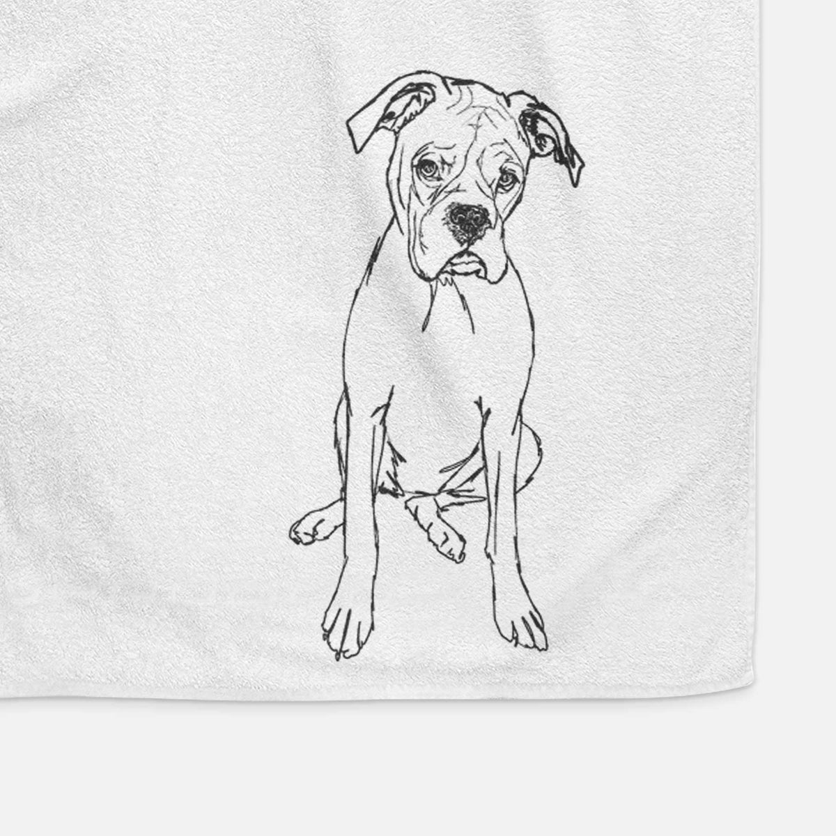 Doodled Ellie the Boxer Decorative Hand Towel