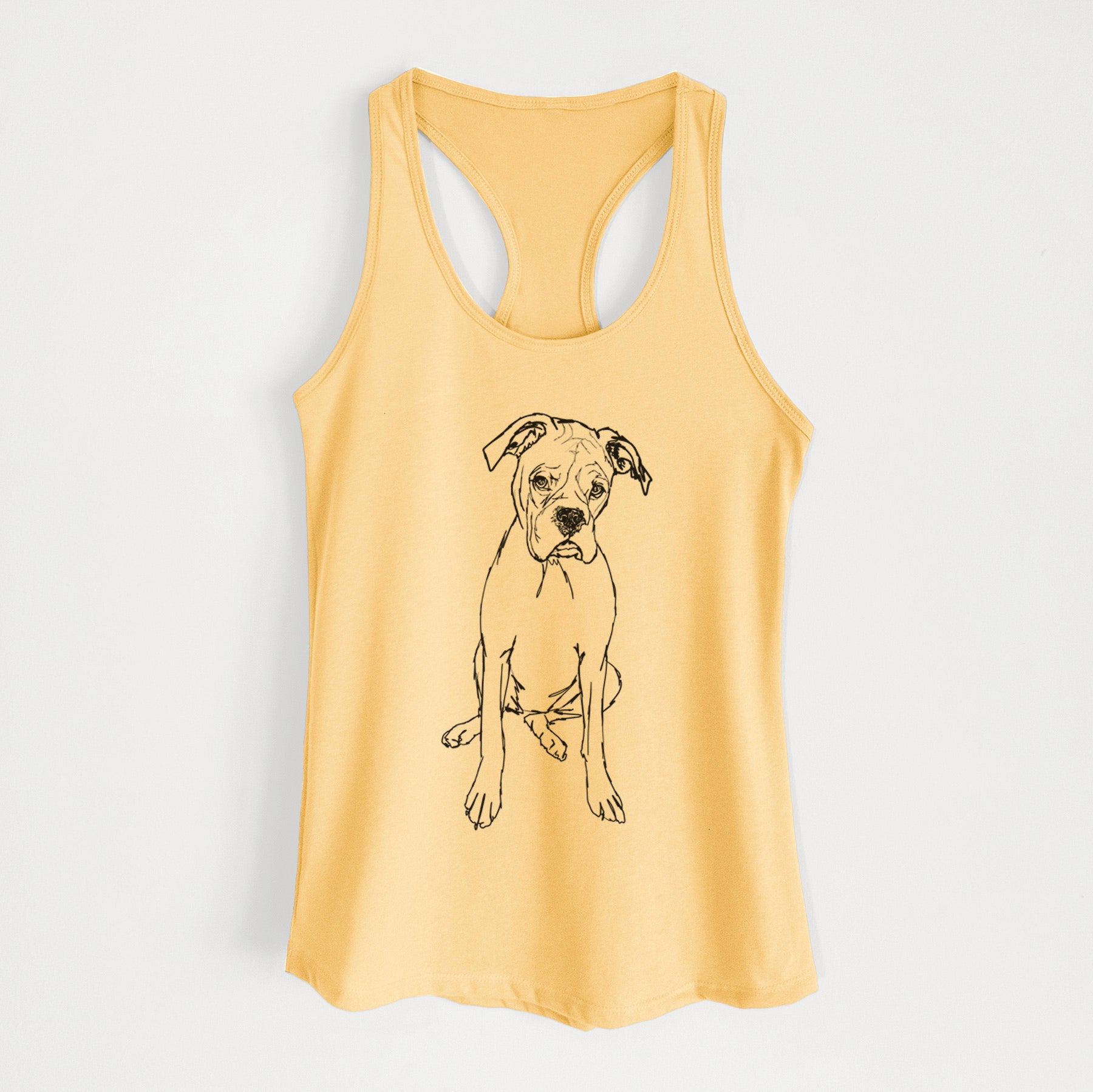 Doodled Ellie the Boxer - Women's Racerback Tanktop