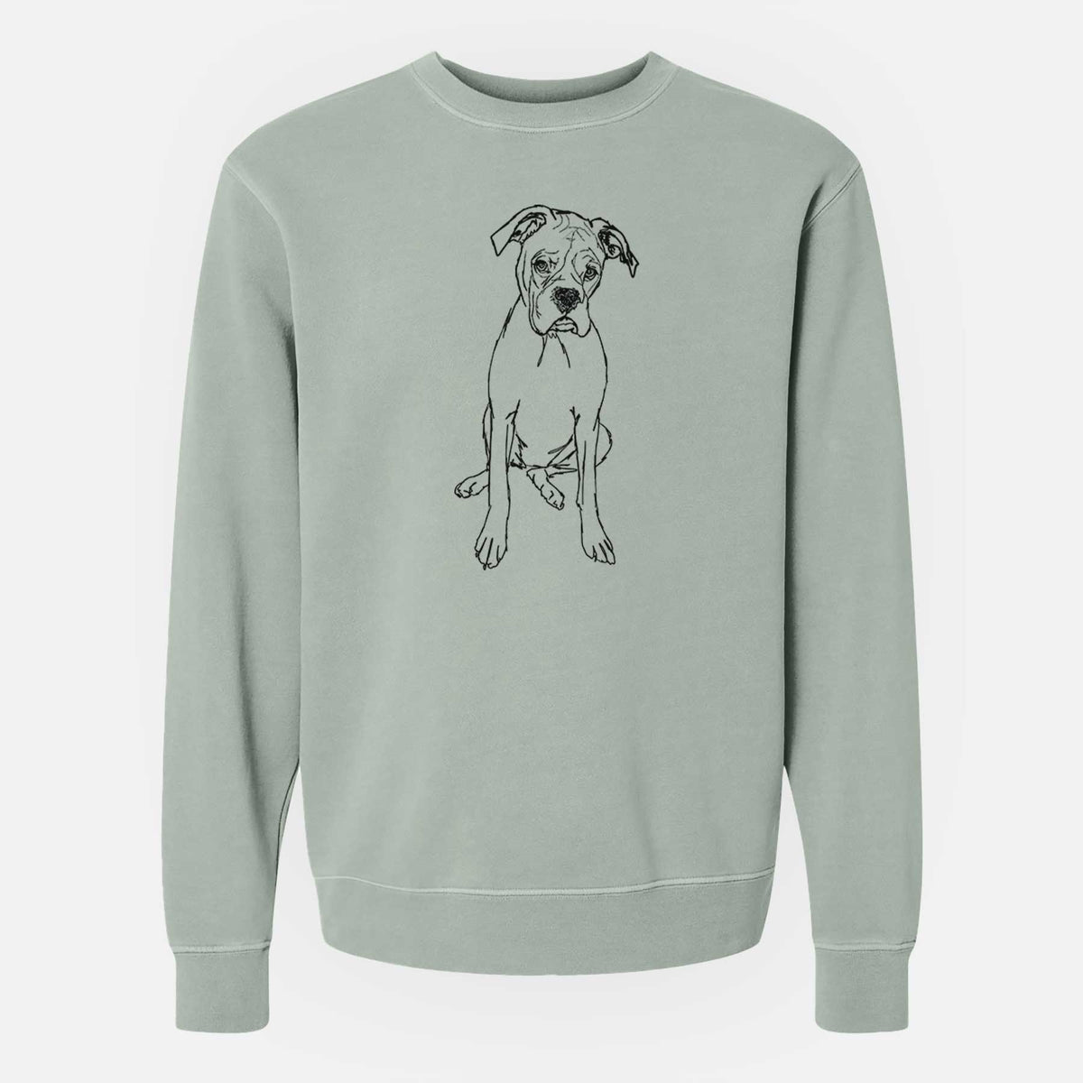 Doodled Ellie the Boxer - Unisex Pigment Dyed Crew Sweatshirt