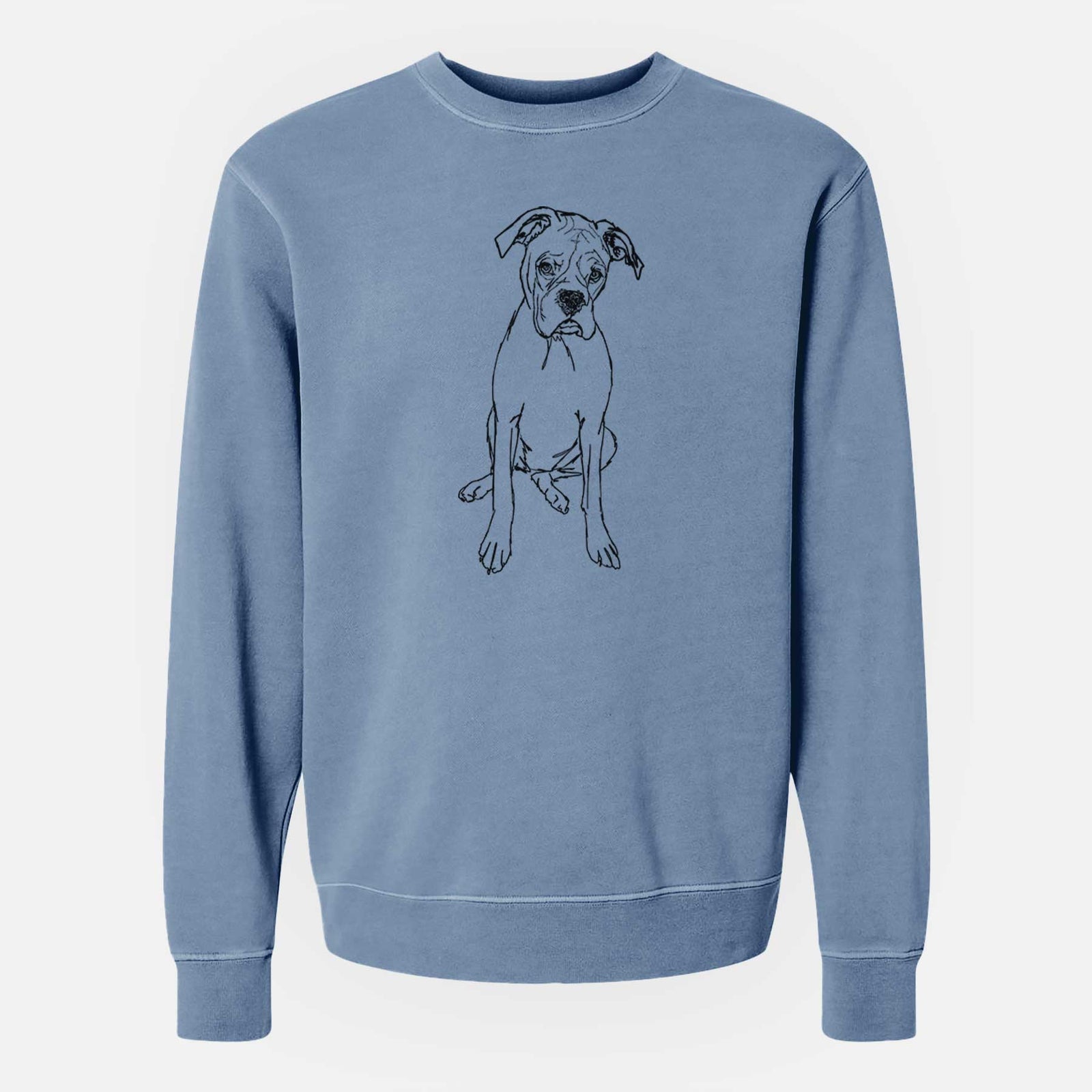Doodled Ellie the Boxer - Unisex Pigment Dyed Crew Sweatshirt