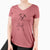 Doodled Ellie the Boxer - Women's V-neck Shirt