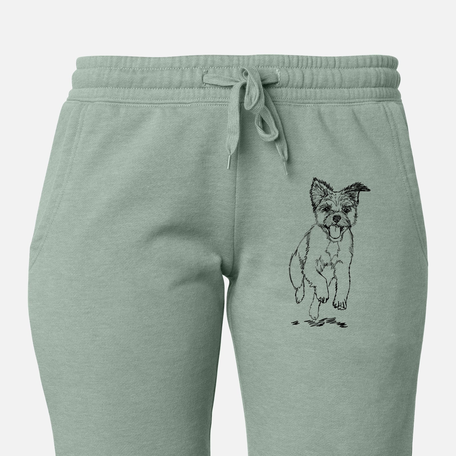 Doodled Elvin the Border Terrier - Women's Cali Wave Joggers