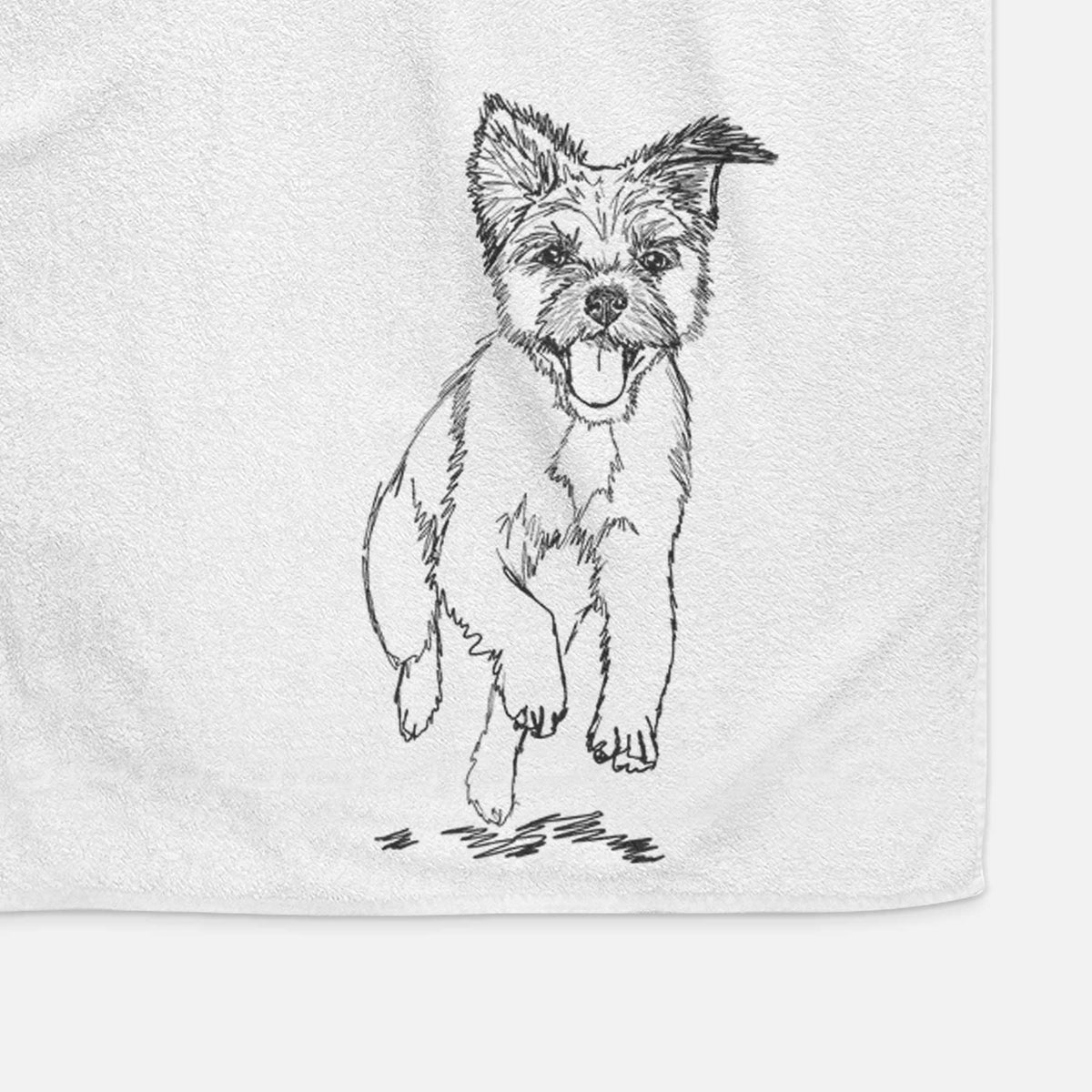 Doodled Elvin the Border Terrier Decorative Hand Towel