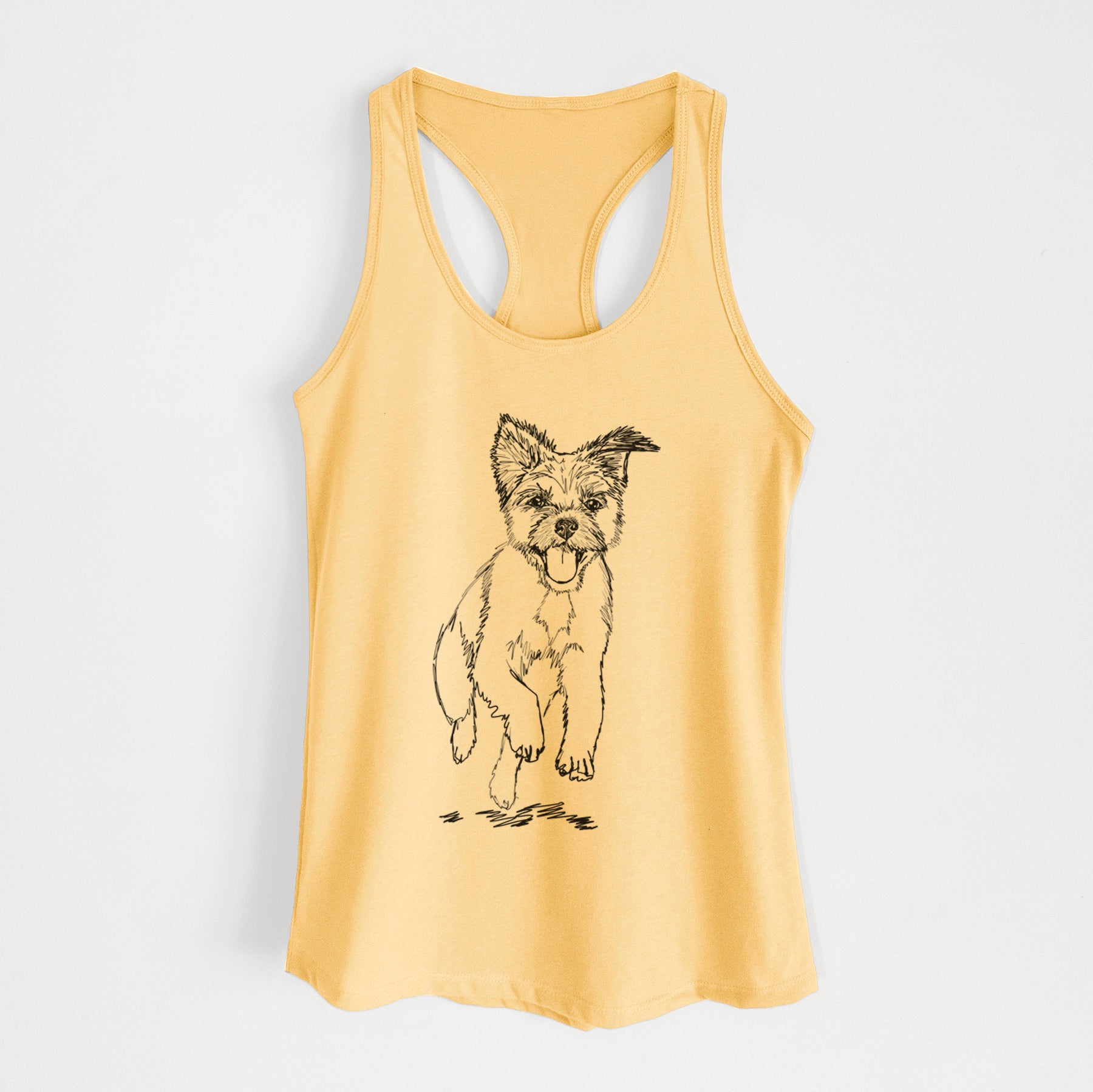 Doodled Elvin the Border Terrier - Women's Racerback Tanktop