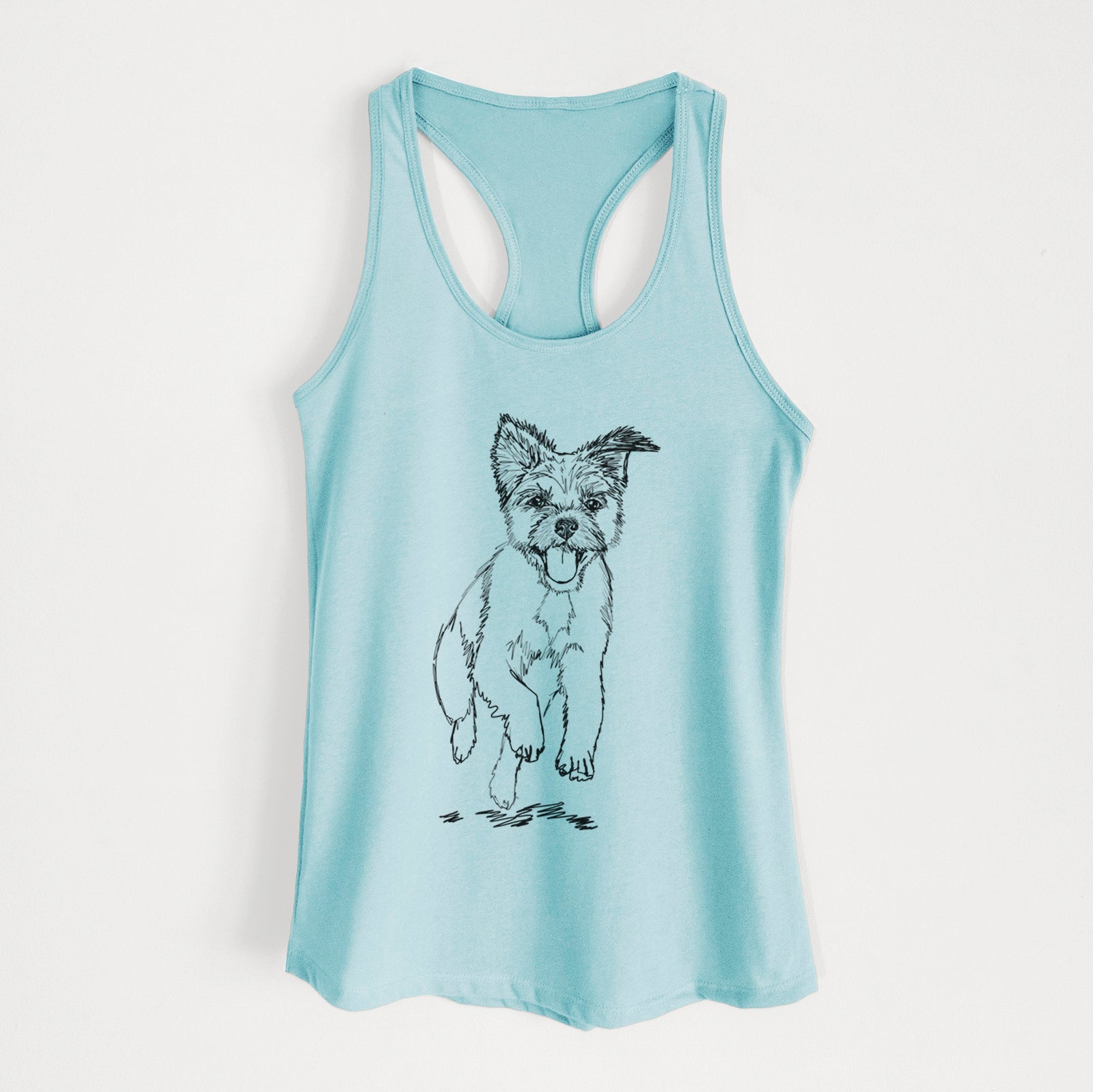 Doodled Elvin the Border Terrier - Women's Racerback Tanktop