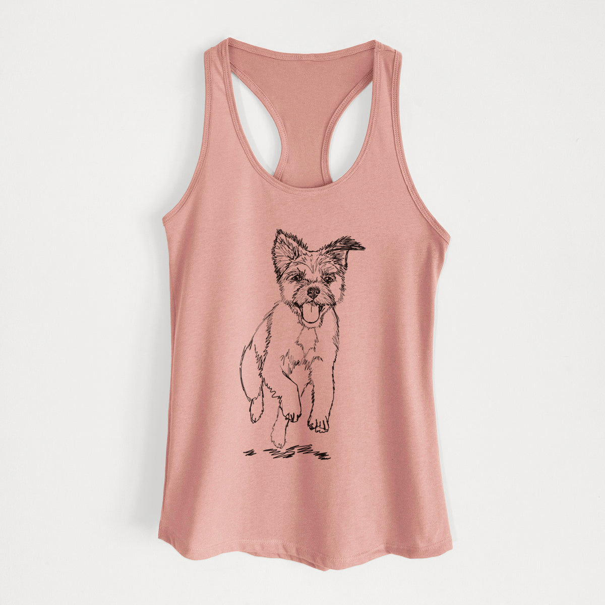 Doodled Elvin the Border Terrier - Women's Racerback Tanktop