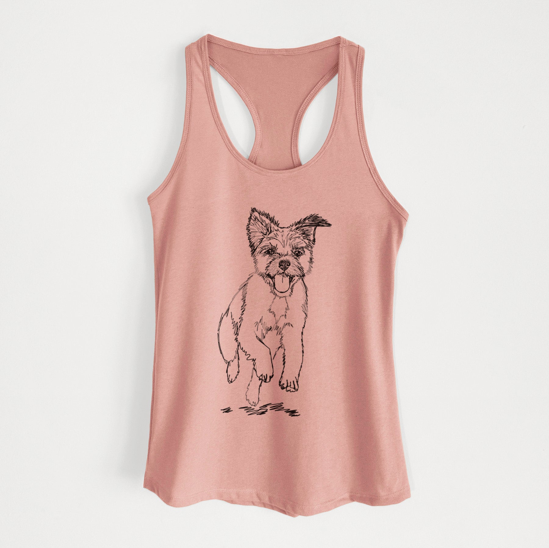 Doodled Elvin the Border Terrier - Women's Racerback Tanktop