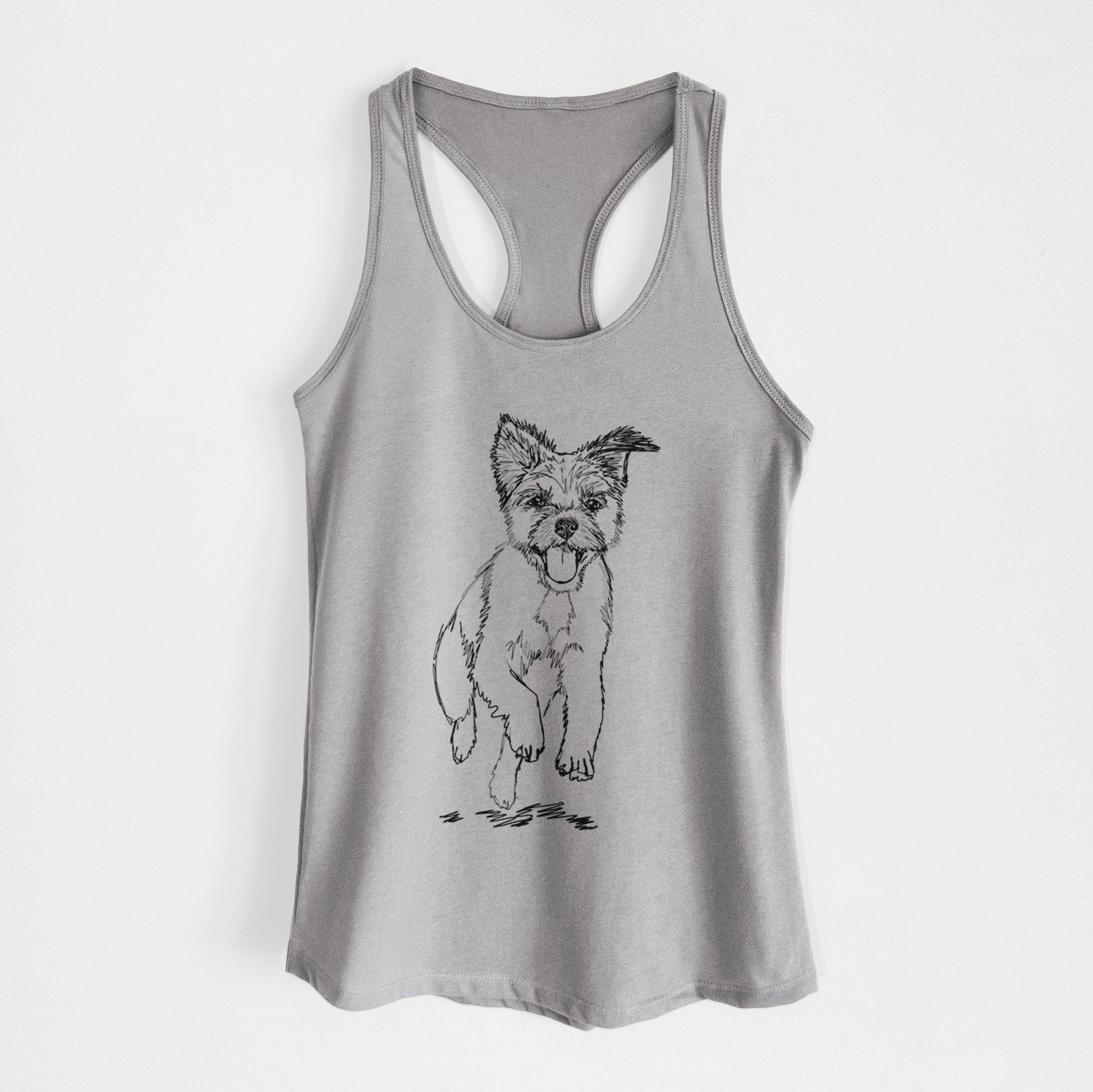 Doodled Elvin the Border Terrier - Women's Racerback Tanktop