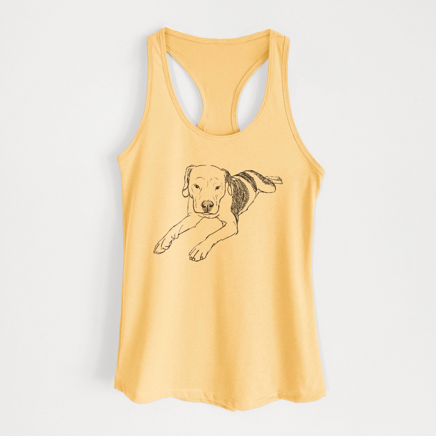 Doodled Emma Jean the Pitbull Mix - Women's Racerback Tanktop