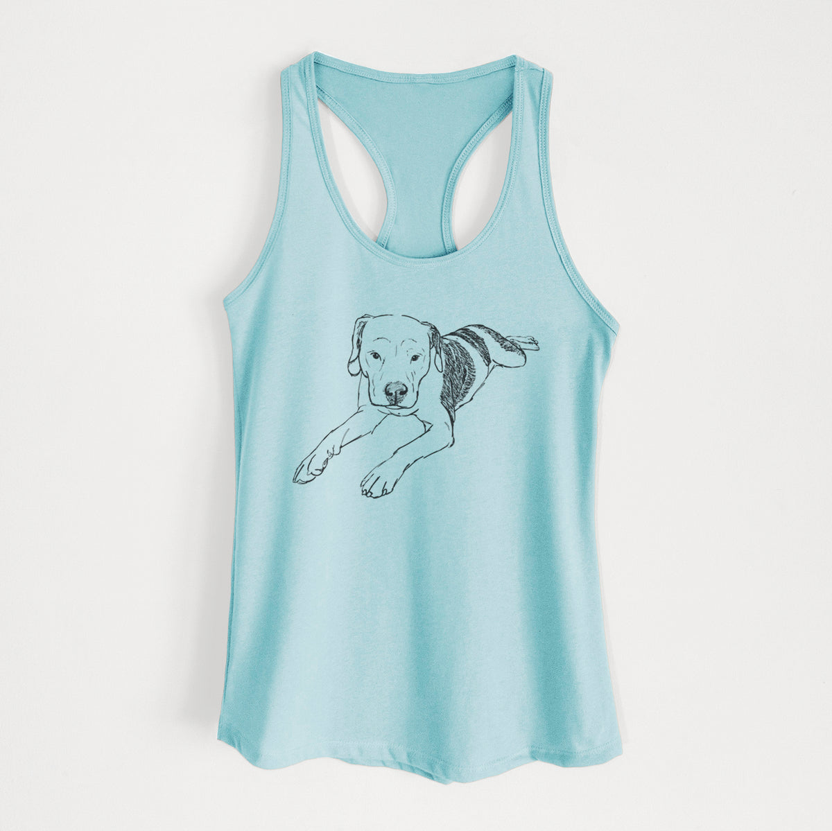 Doodled Emma Jean the Pitbull Mix - Women&#39;s Racerback Tanktop