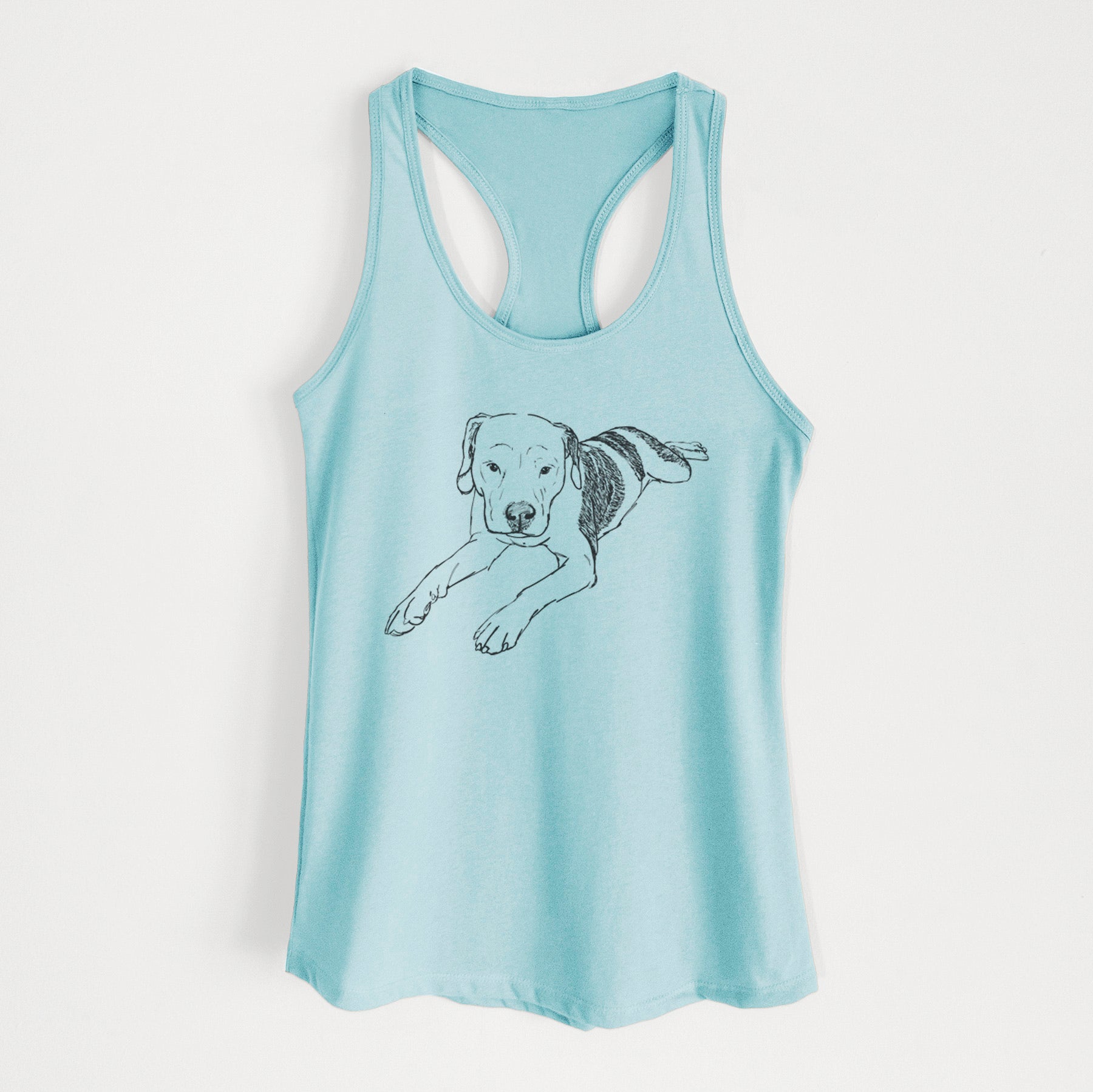 Doodled Emma Jean the Pitbull Mix - Women's Racerback Tanktop