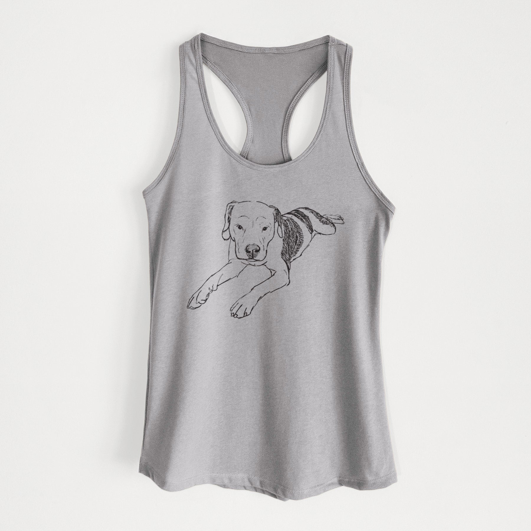 Doodled Emma Jean the Pitbull Mix - Women's Racerback Tanktop