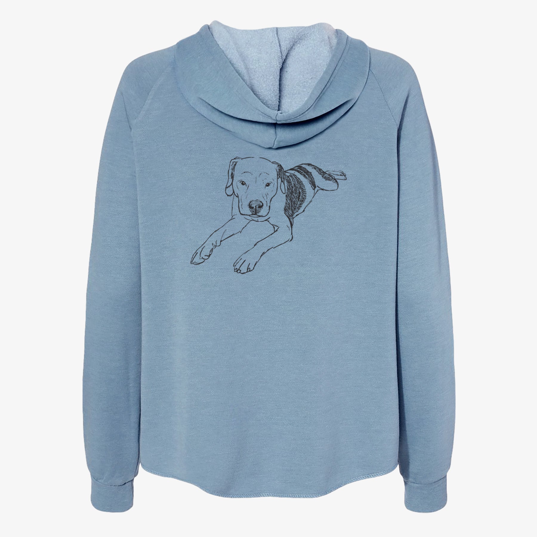 Doodled Emma Jean the Pitbull Mix - Women's Cali Wave Zip-Up Sweatshirt