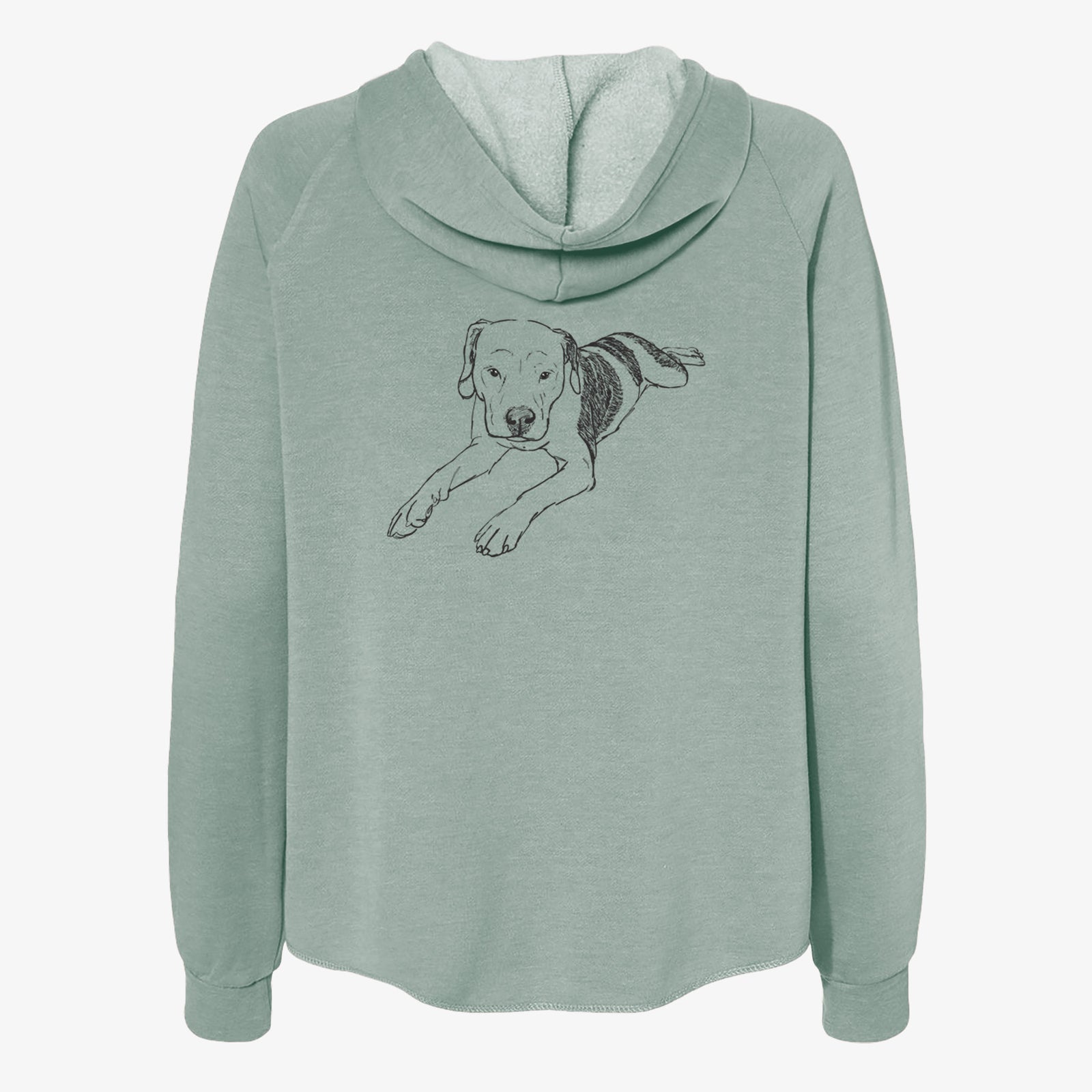 Doodled Emma Jean the Pitbull Mix - Women's Cali Wave Zip-Up Sweatshirt