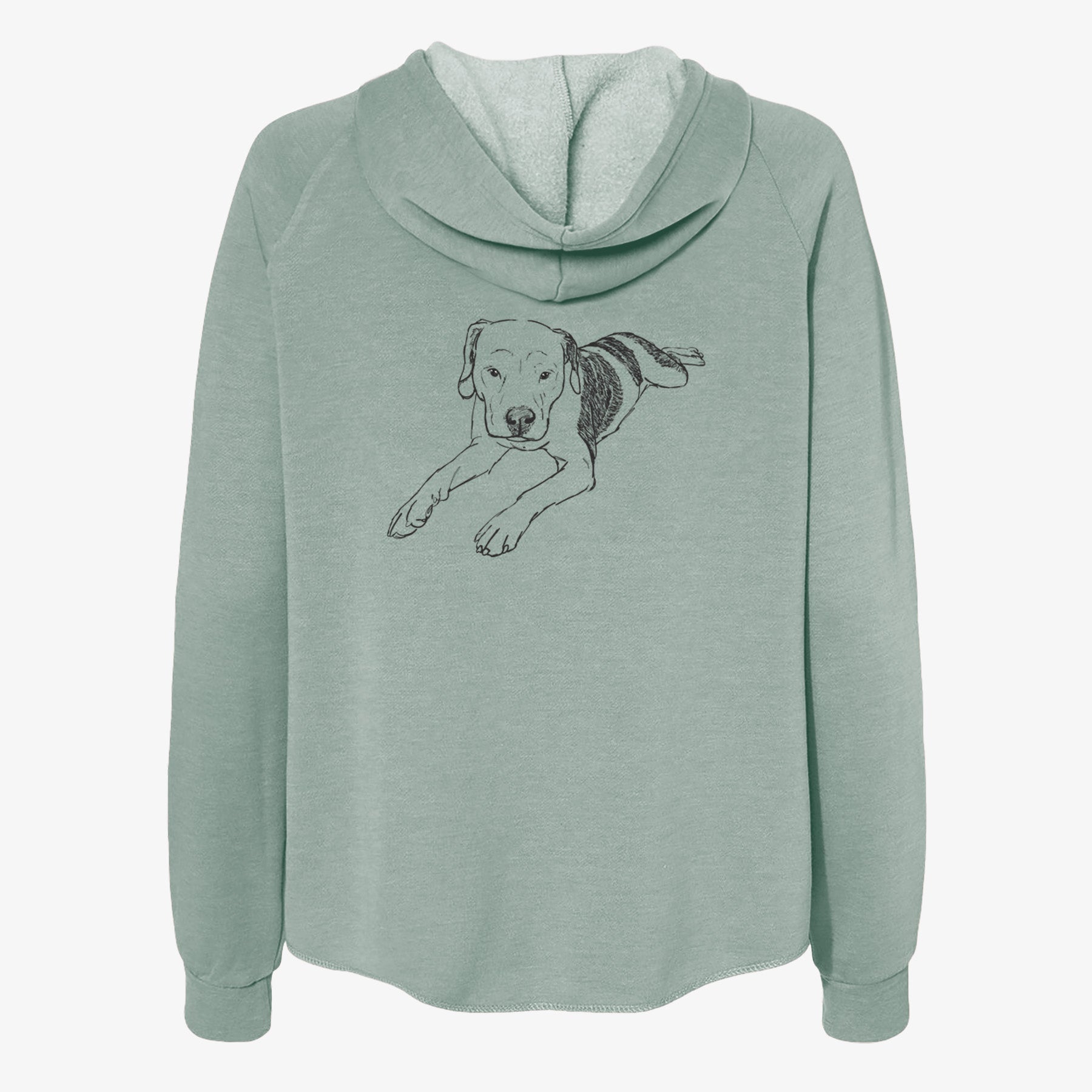 Doodled Emma Jean the Pitbull Mix - Women's Cali Wave Zip-Up Sweatshirt