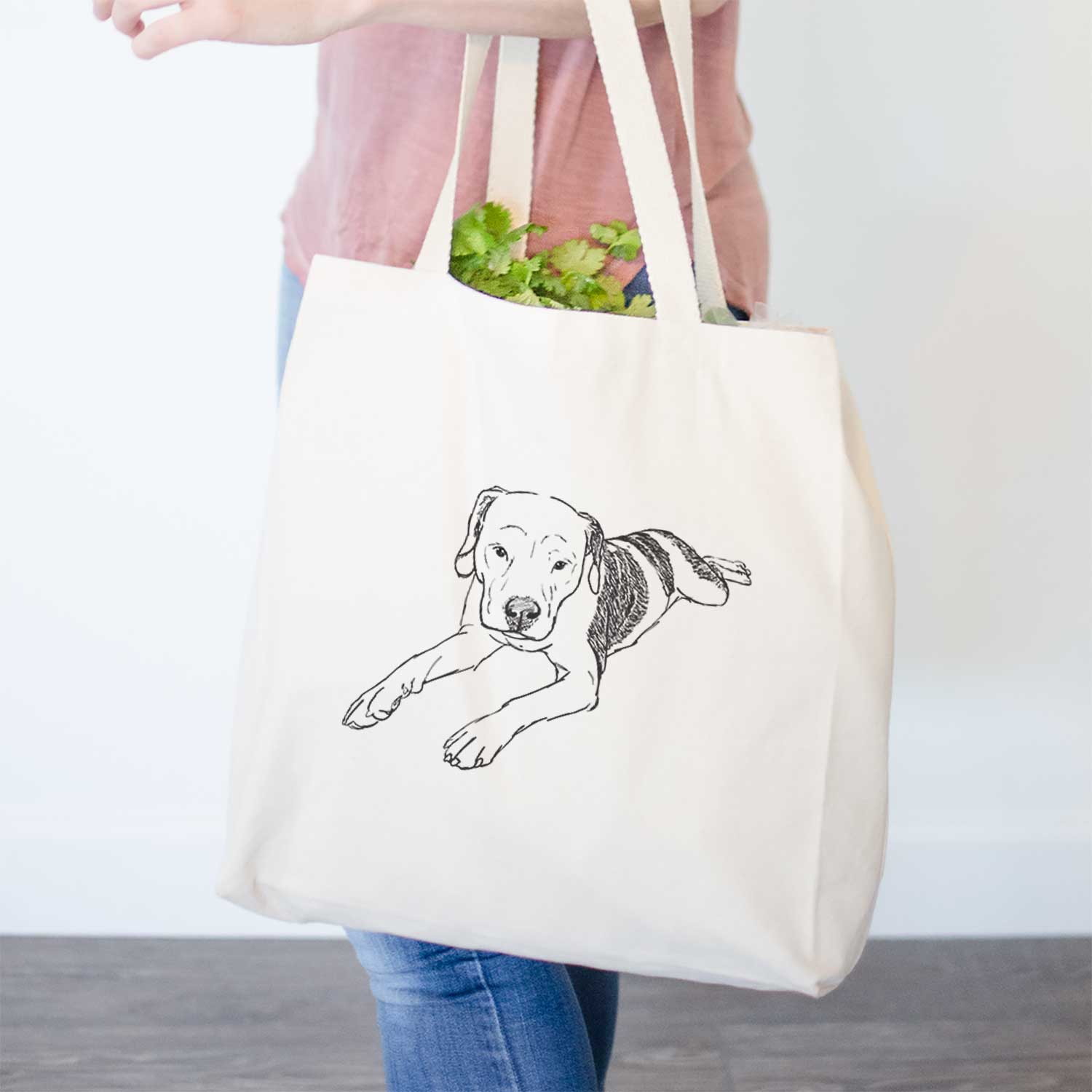 Doodled Emma Jean the Pitbull Mix - Tote Bag