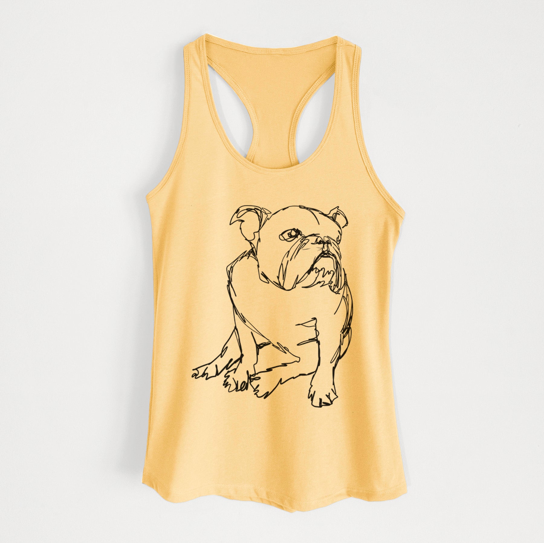 Doodled English Bulldog - Women's Racerback Tanktop